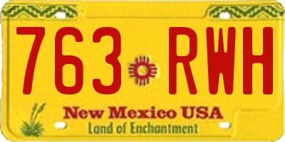 NM license plate 763RWH
