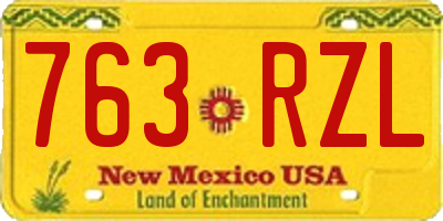 NM license plate 763RZL