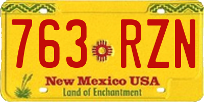 NM license plate 763RZN