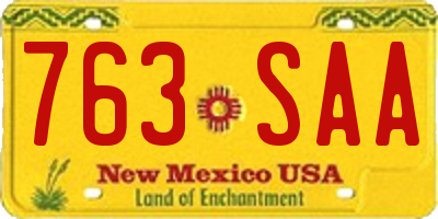 NM license plate 763SAA