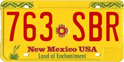 NM license plate 763SBR