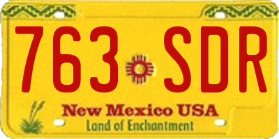 NM license plate 763SDR