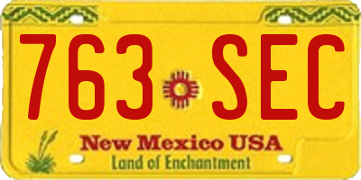NM license plate 763SEC