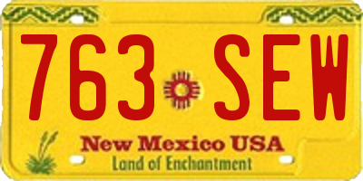 NM license plate 763SEW