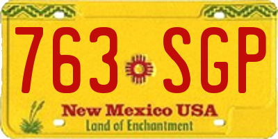 NM license plate 763SGP