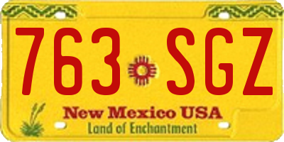 NM license plate 763SGZ