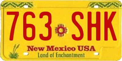 NM license plate 763SHK