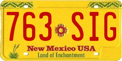 NM license plate 763SIG