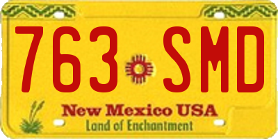 NM license plate 763SMD