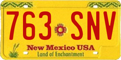 NM license plate 763SNV