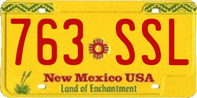 NM license plate 763SSL