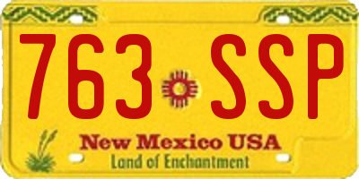 NM license plate 763SSP