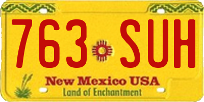 NM license plate 763SUH