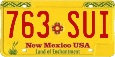 NM license plate 763SUI