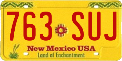 NM license plate 763SUJ