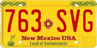 NM license plate 763SVG