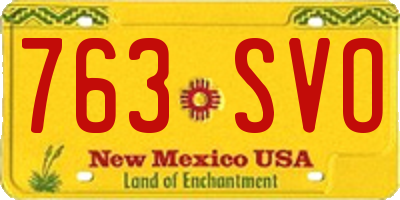 NM license plate 763SVO