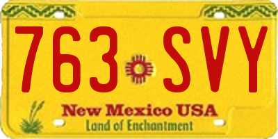 NM license plate 763SVY