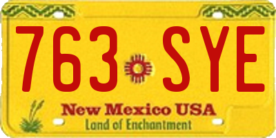 NM license plate 763SYE