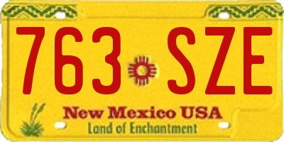NM license plate 763SZE