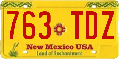 NM license plate 763TDZ