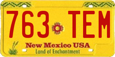 NM license plate 763TEM