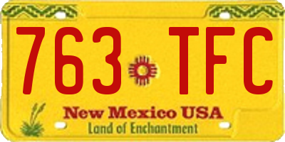 NM license plate 763TFC