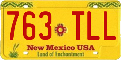 NM license plate 763TLL