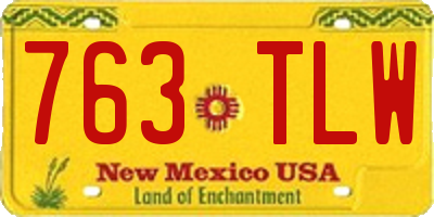 NM license plate 763TLW