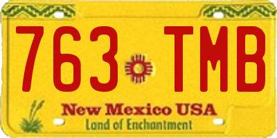 NM license plate 763TMB