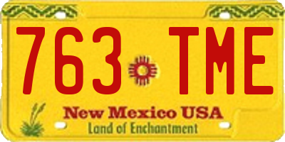 NM license plate 763TME