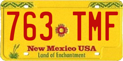 NM license plate 763TMF