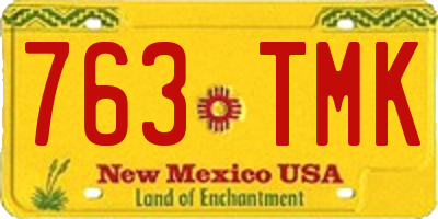 NM license plate 763TMK