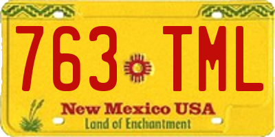 NM license plate 763TML