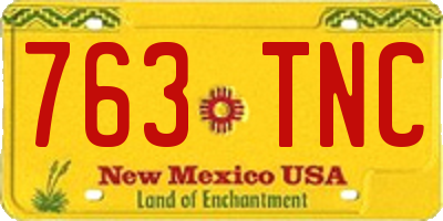 NM license plate 763TNC