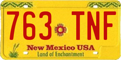 NM license plate 763TNF