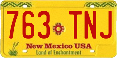 NM license plate 763TNJ