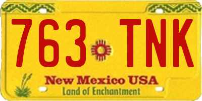 NM license plate 763TNK