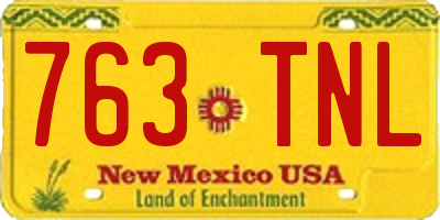 NM license plate 763TNL