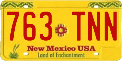 NM license plate 763TNN