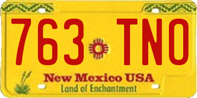 NM license plate 763TNO