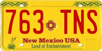 NM license plate 763TNS