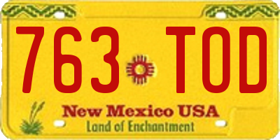 NM license plate 763TOD
