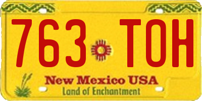 NM license plate 763TOH