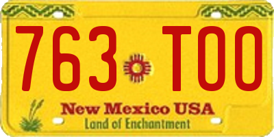 NM license plate 763TOO