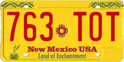 NM license plate 763TOT