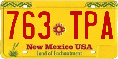 NM license plate 763TPA