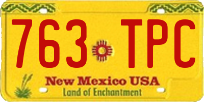 NM license plate 763TPC