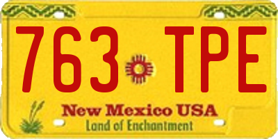 NM license plate 763TPE