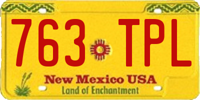 NM license plate 763TPL